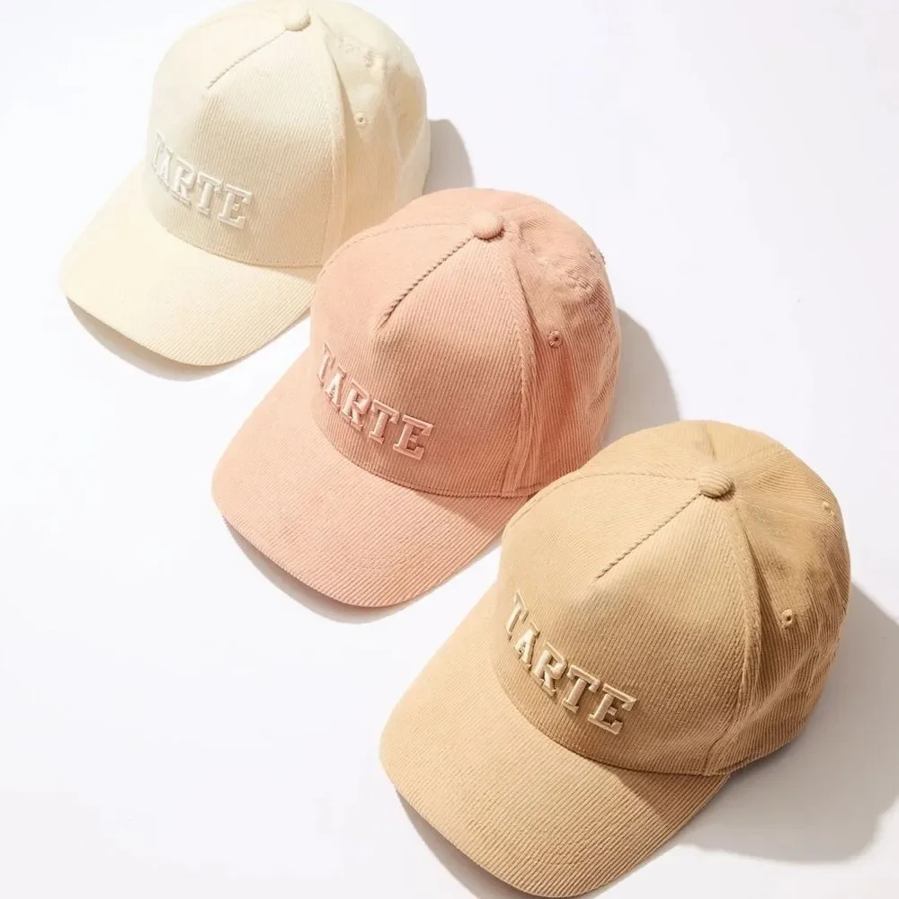 tarte™ cream corduroy trucker hat
